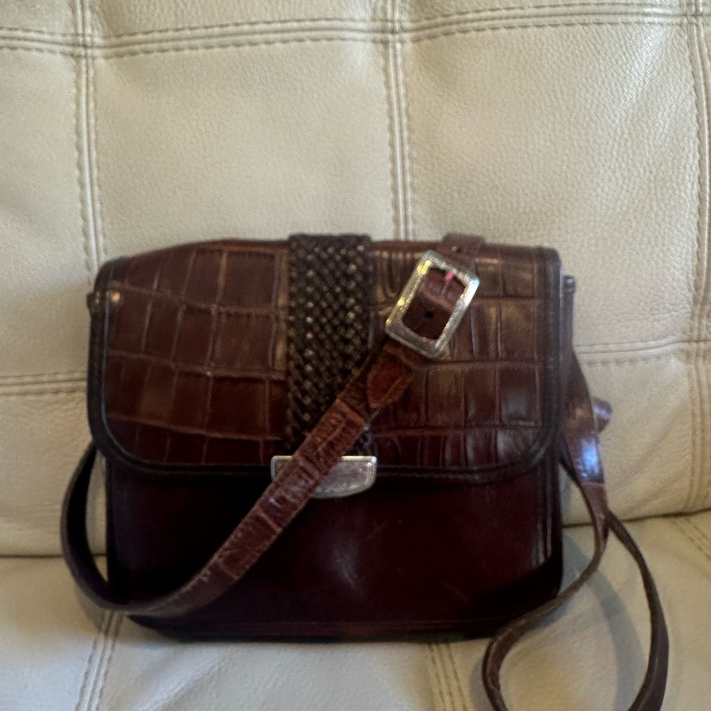Brighton Ladies Brown And Black Handbag With Crossbody Strap TLR #9221001